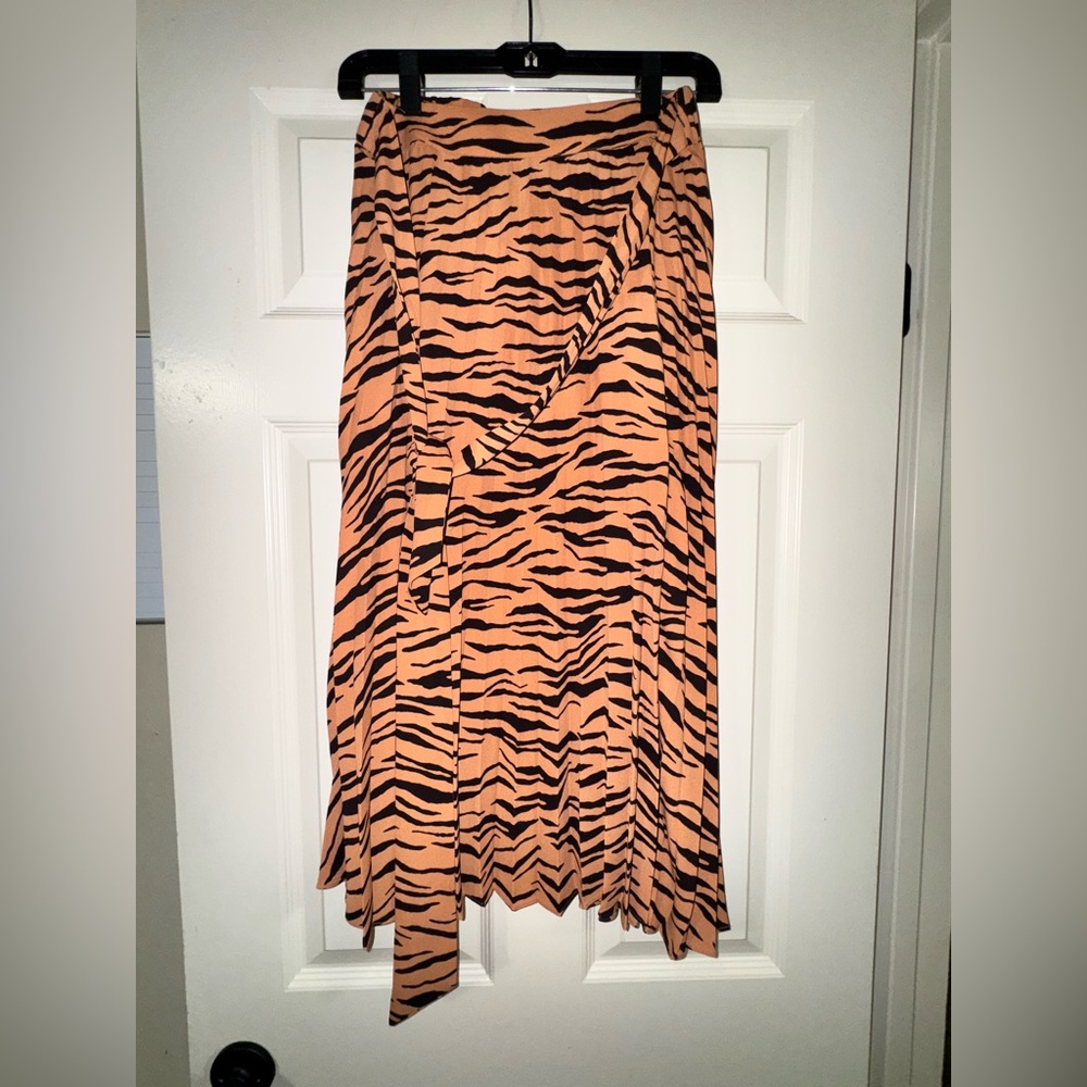 Tiger Print Wrap Skirt